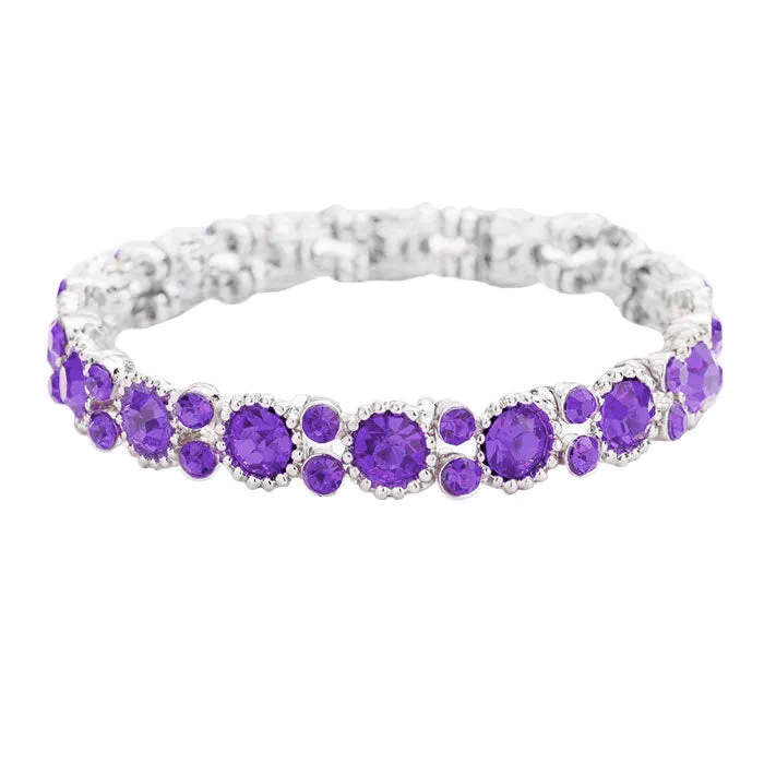 Bubbly Crystal Round Evening Bracelet