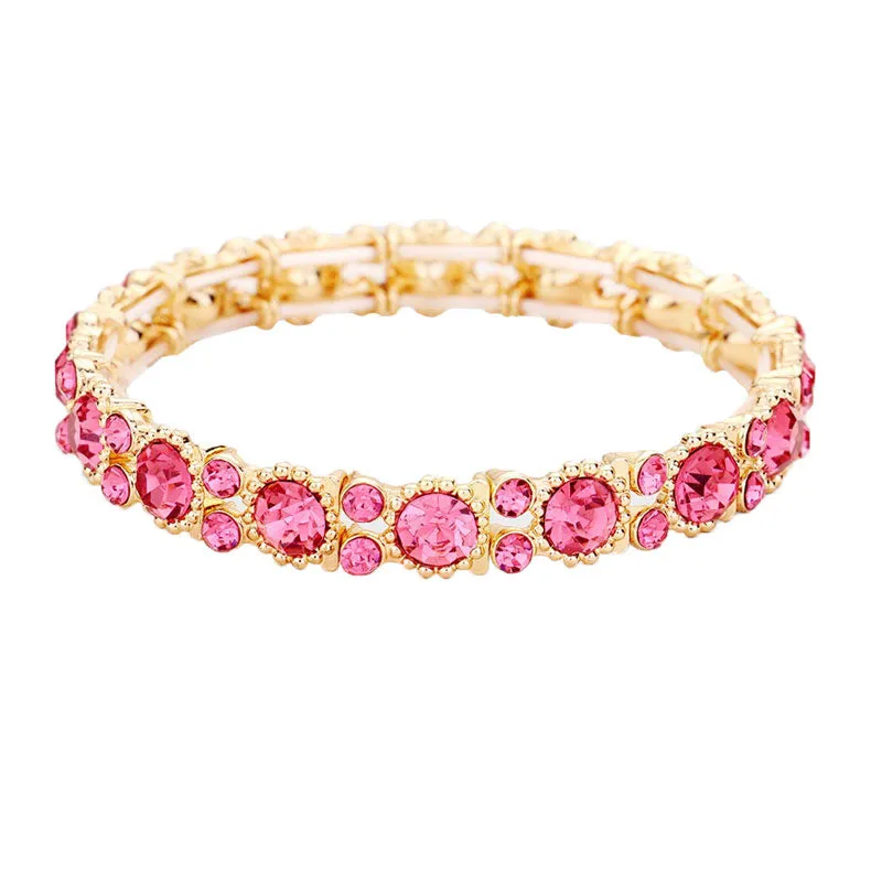 Bubbly Crystal Round Evening Bracelet