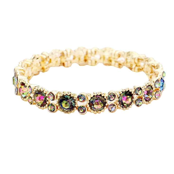 Bubbly Crystal Round Evening Bracelet