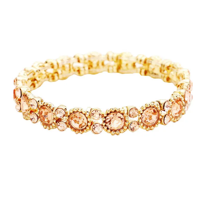 Bubbly Crystal Round Evening Bracelet