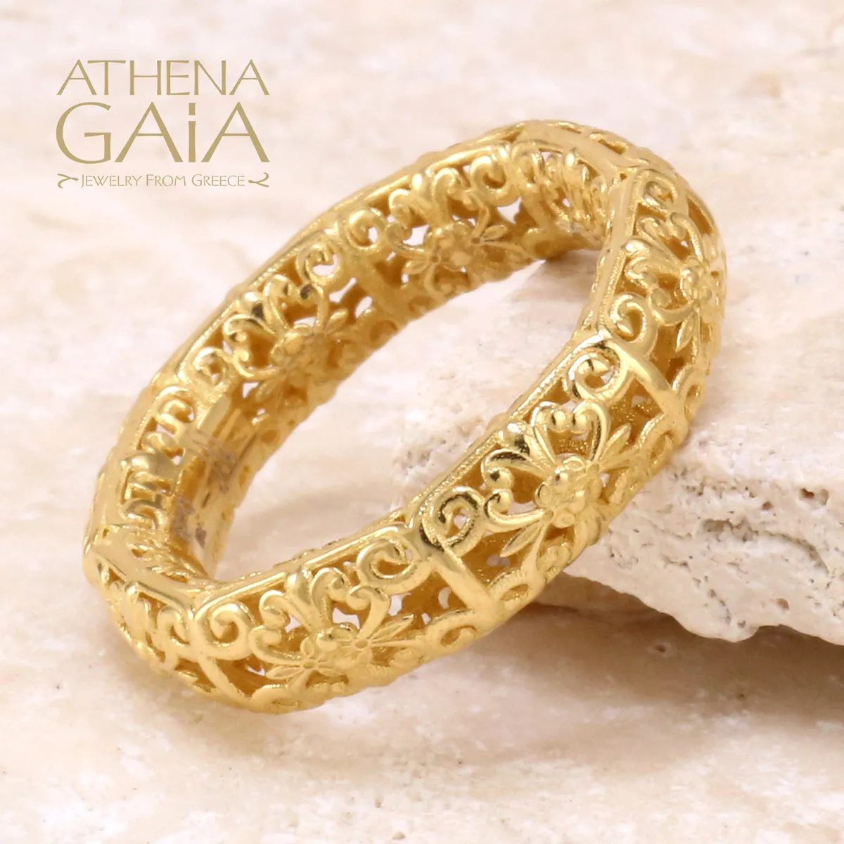 Byzantine Embroidery Stackable River Ring