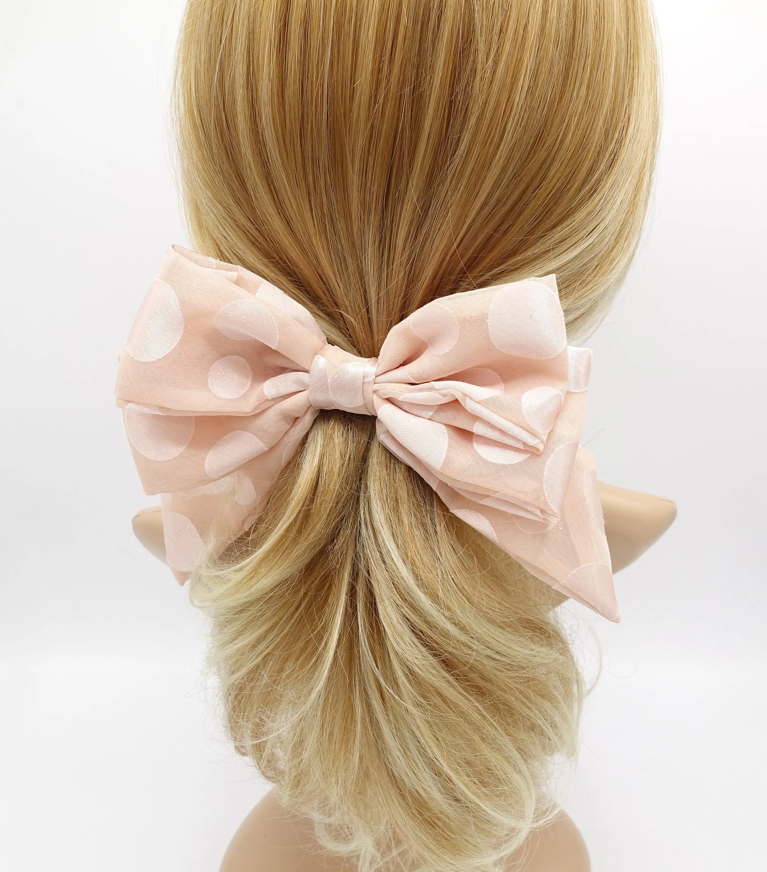 chiffon dot hair bow for women