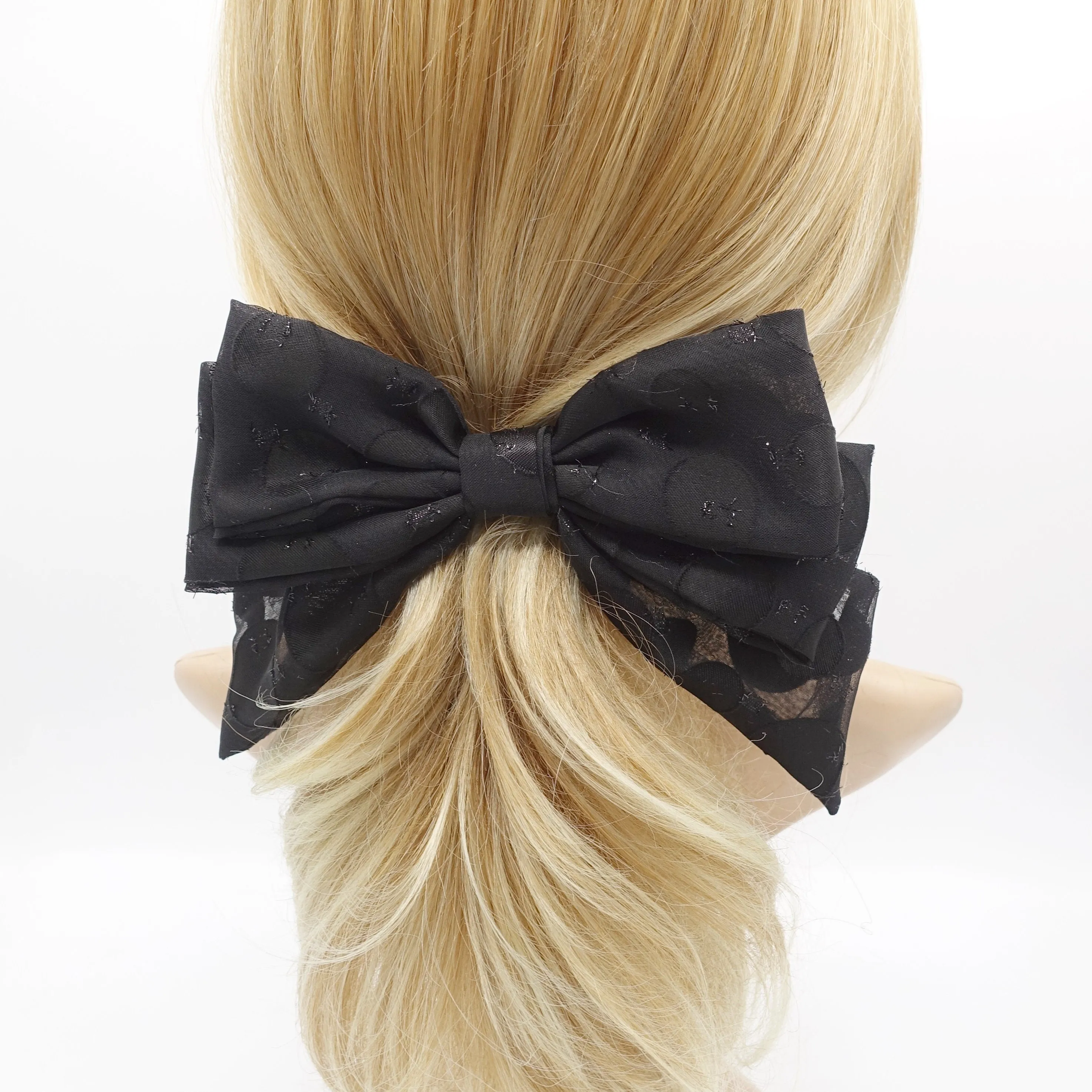 chiffon dot hair bow for women