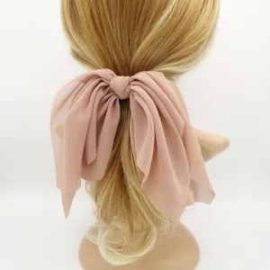 chiffon layered hair bow solid color drape feminine style hair knotted bow french hair barrette