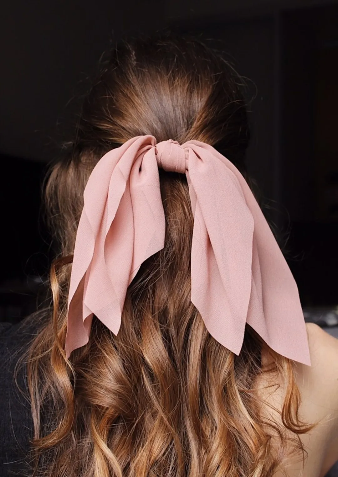 chiffon layered hair bow solid color drape feminine style hair knotted bow french hair barrette