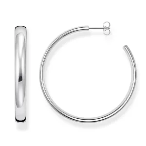 Chunky Hoop Earrings Large - Silver