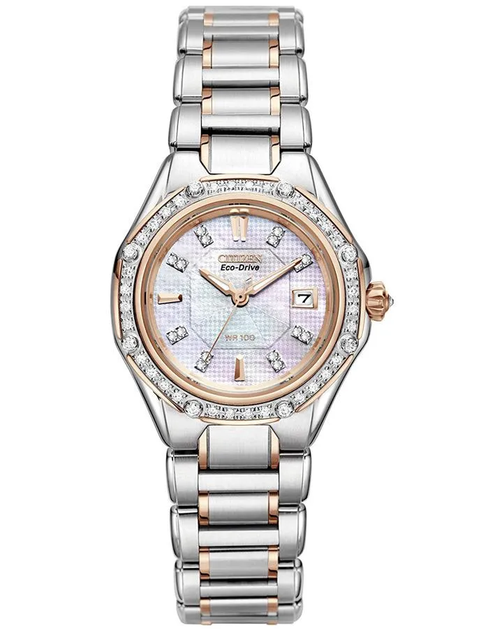 Citizen Ladies Signature Octavia 57 Diamond Dress Watch - Steel and Rose Tone