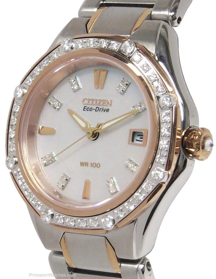 Citizen Ladies Signature Octavia 57 Diamond Dress Watch - Steel and Rose Tone