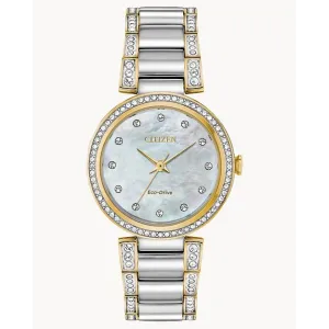 Citizen Silhouette Crystal Two-Tone MOP Crystal Dial 28mm Eco-Drive