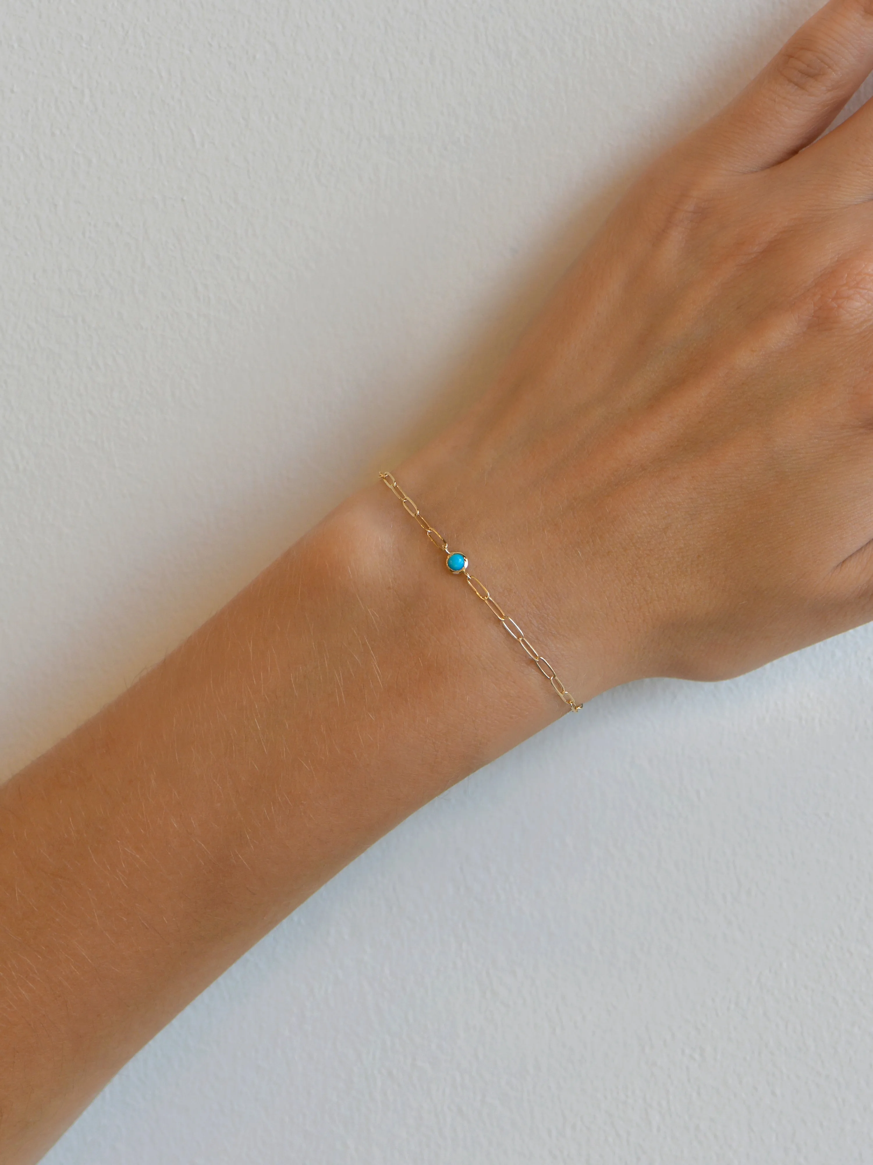 Classique Birthstone Paperclip Bracelet