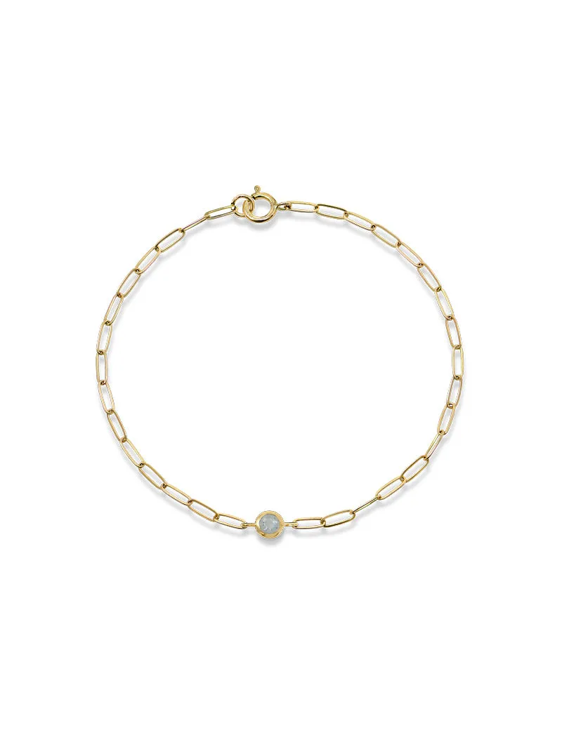 Classique Birthstone Paperclip Bracelet