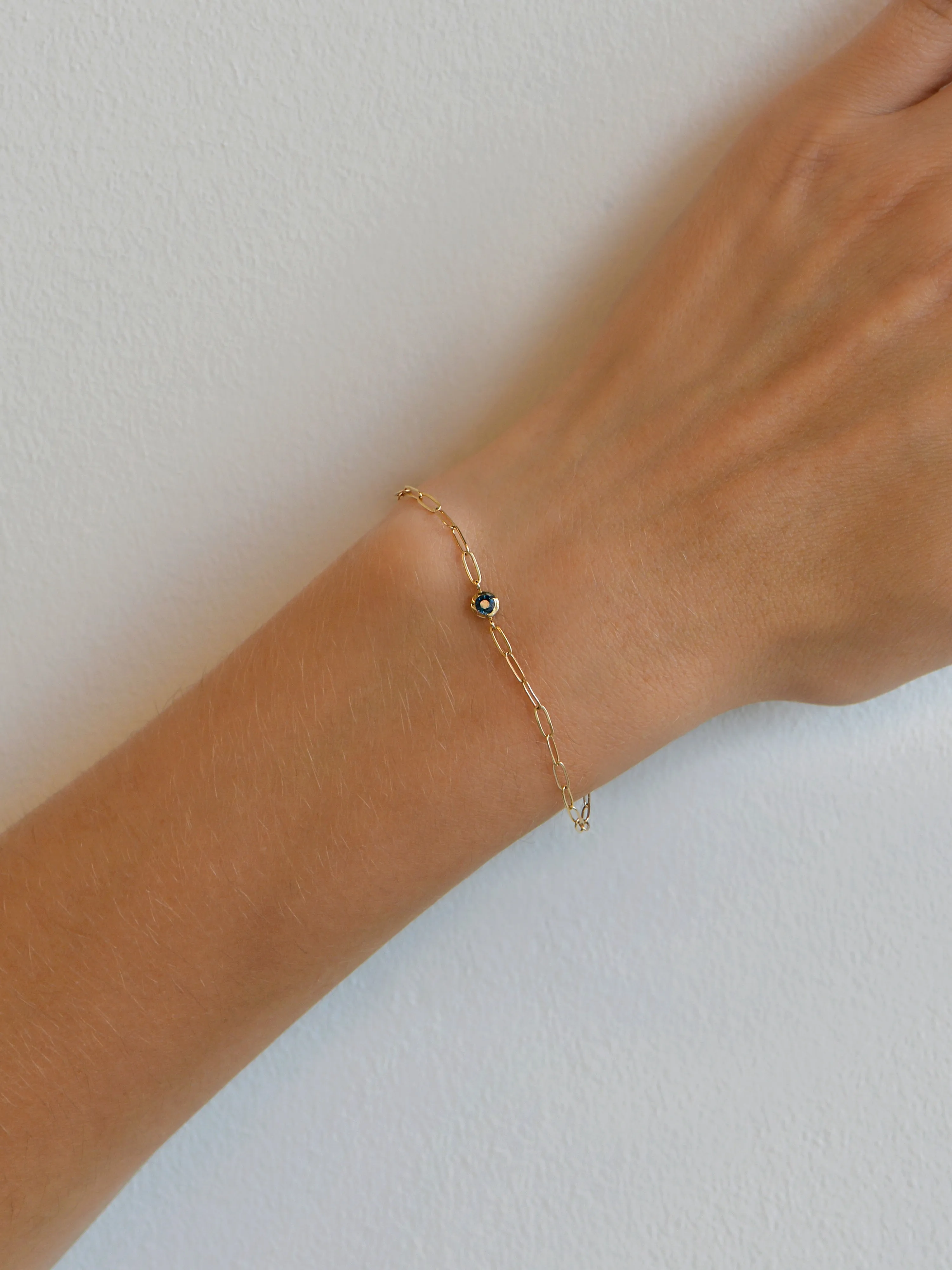 Classique Birthstone Paperclip Bracelet