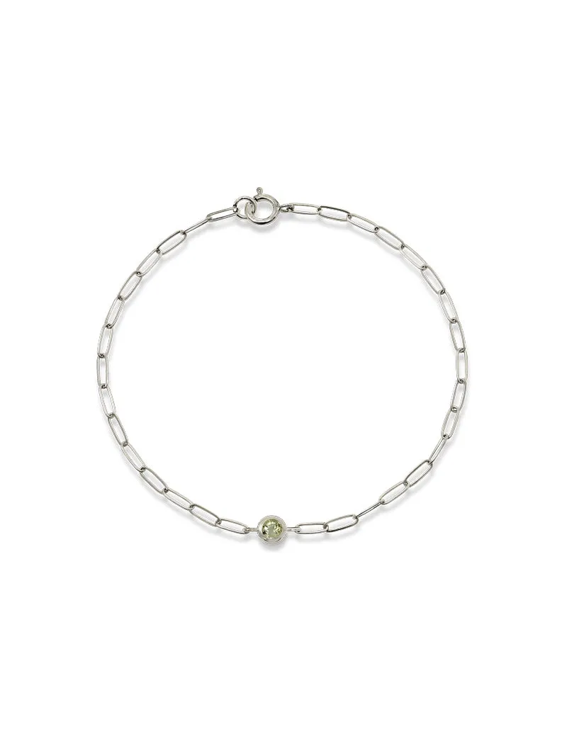 Classique Birthstone Paperclip Bracelet