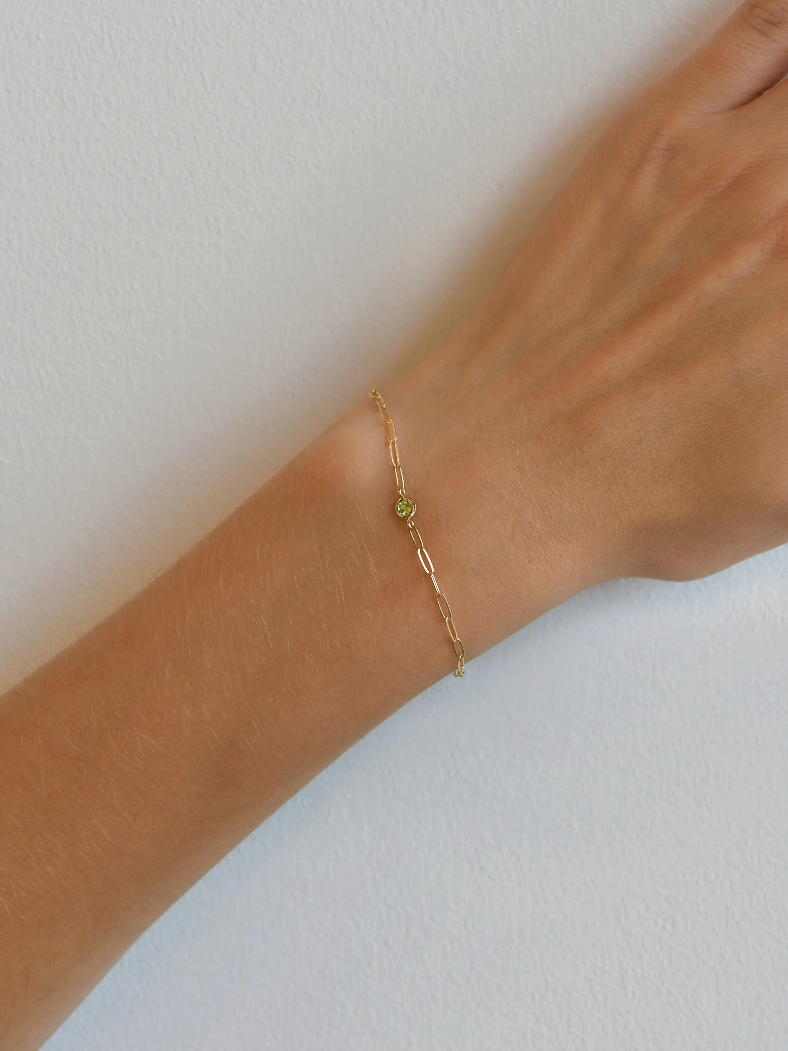 Classique Birthstone Paperclip Bracelet