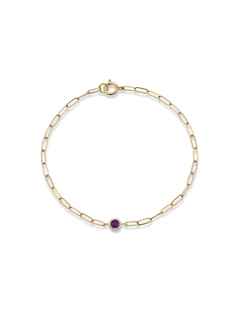 Classique Birthstone Paperclip Bracelet