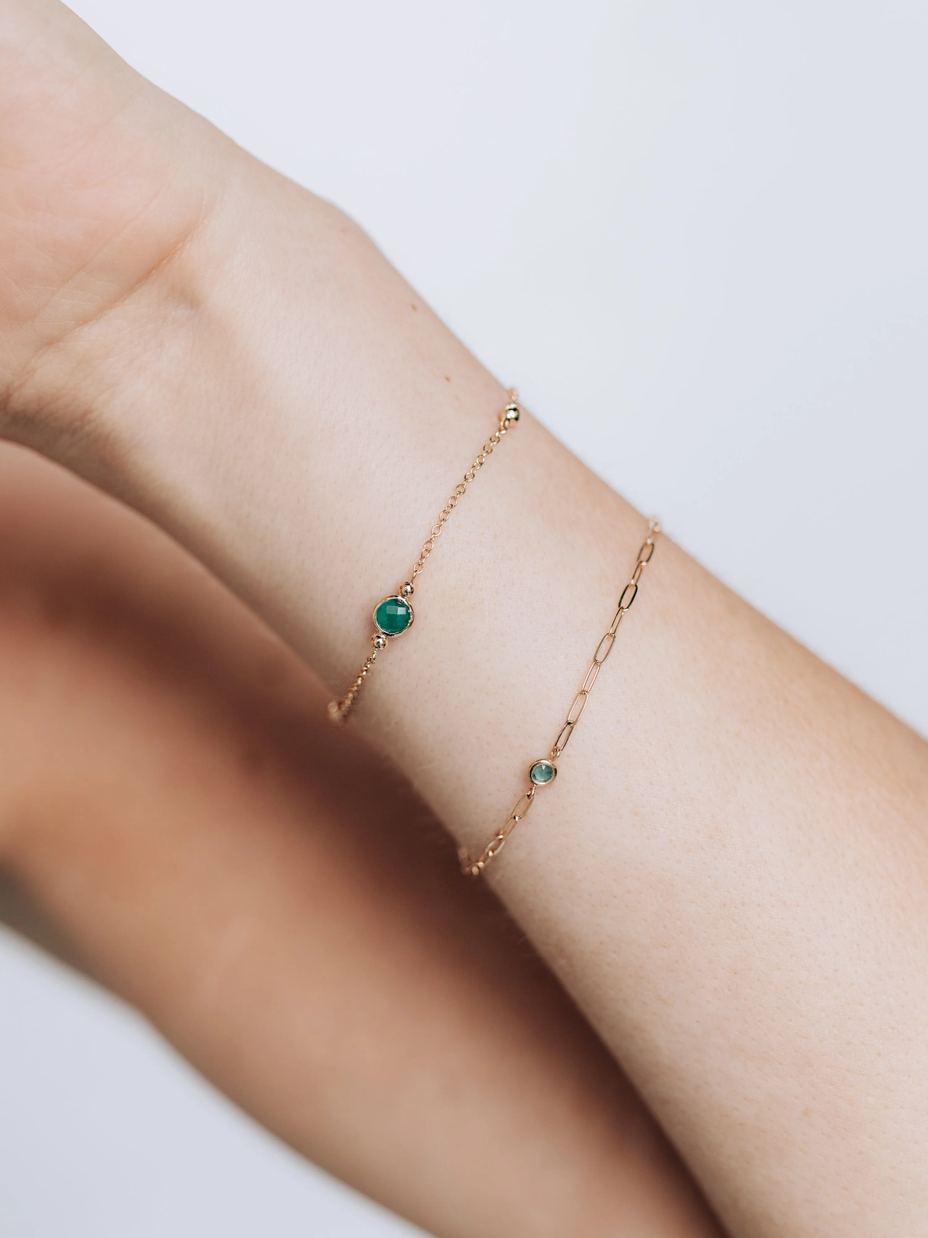 Classique Birthstone Paperclip Bracelet