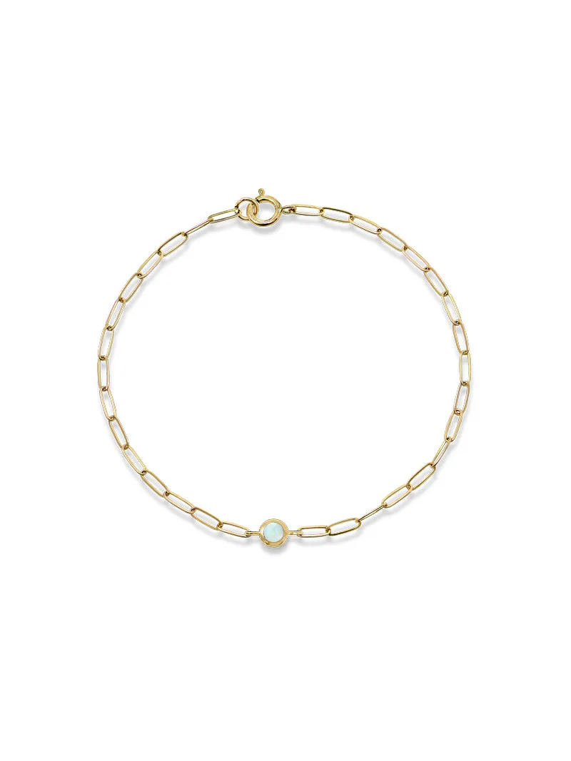 Classique Birthstone Paperclip Bracelet