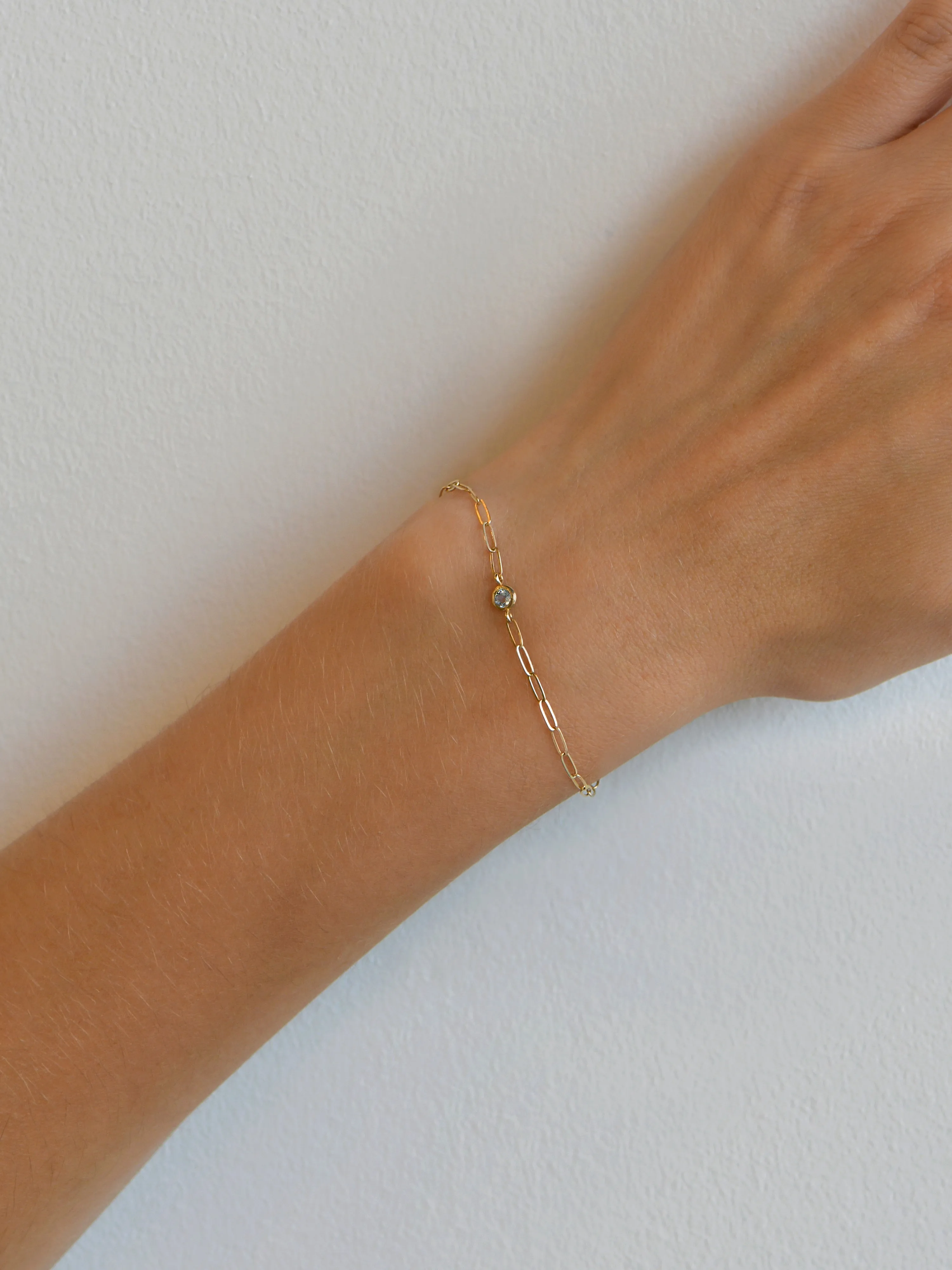 Classique Birthstone Paperclip Bracelet