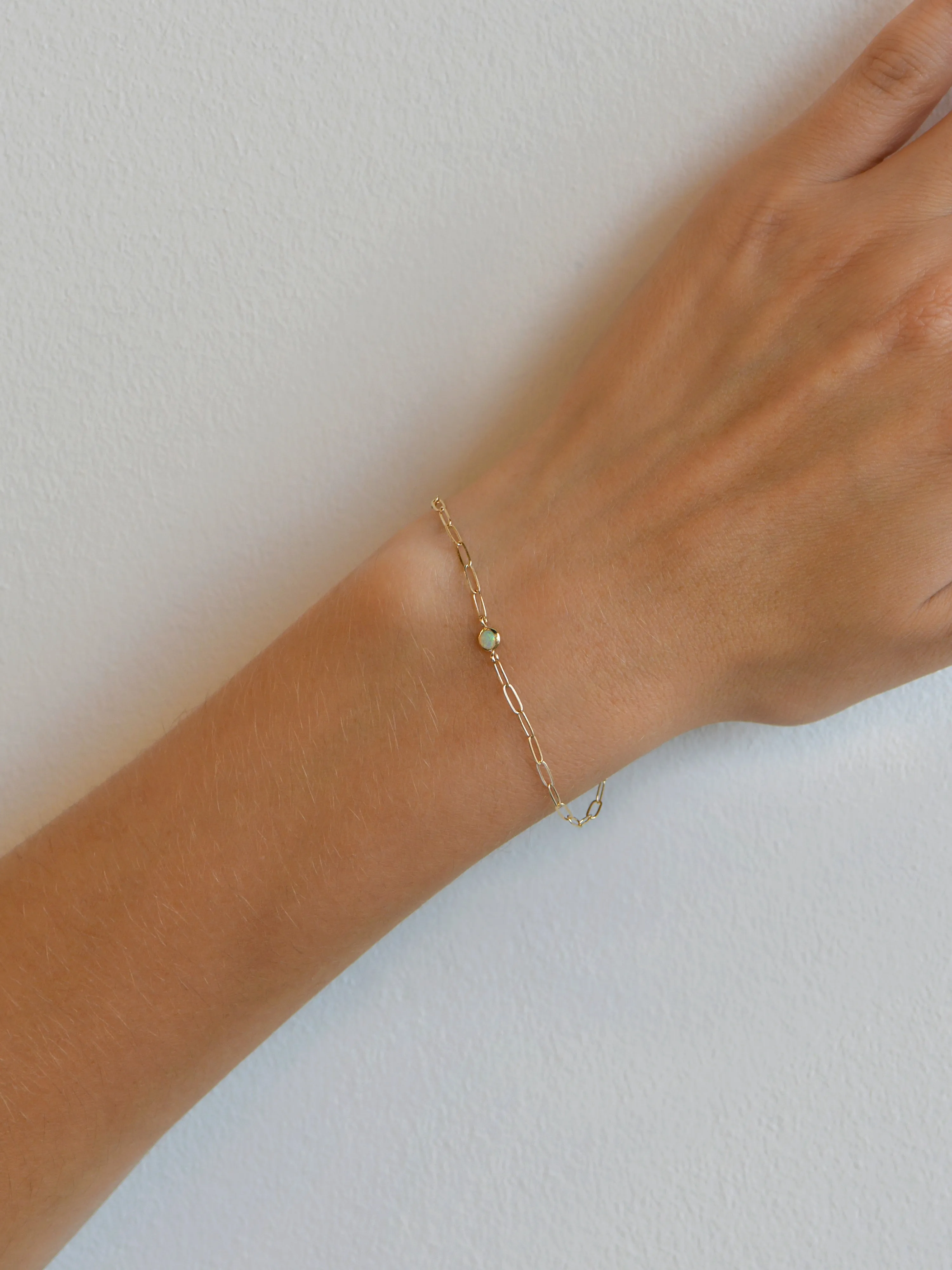 Classique Birthstone Paperclip Bracelet