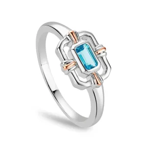 Clogau Enchanted Gateways Silver and Swiss Blue Topaz Ring 3SEGW0729