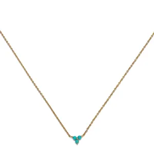 Cluster Necklace, Turquoise, Gold