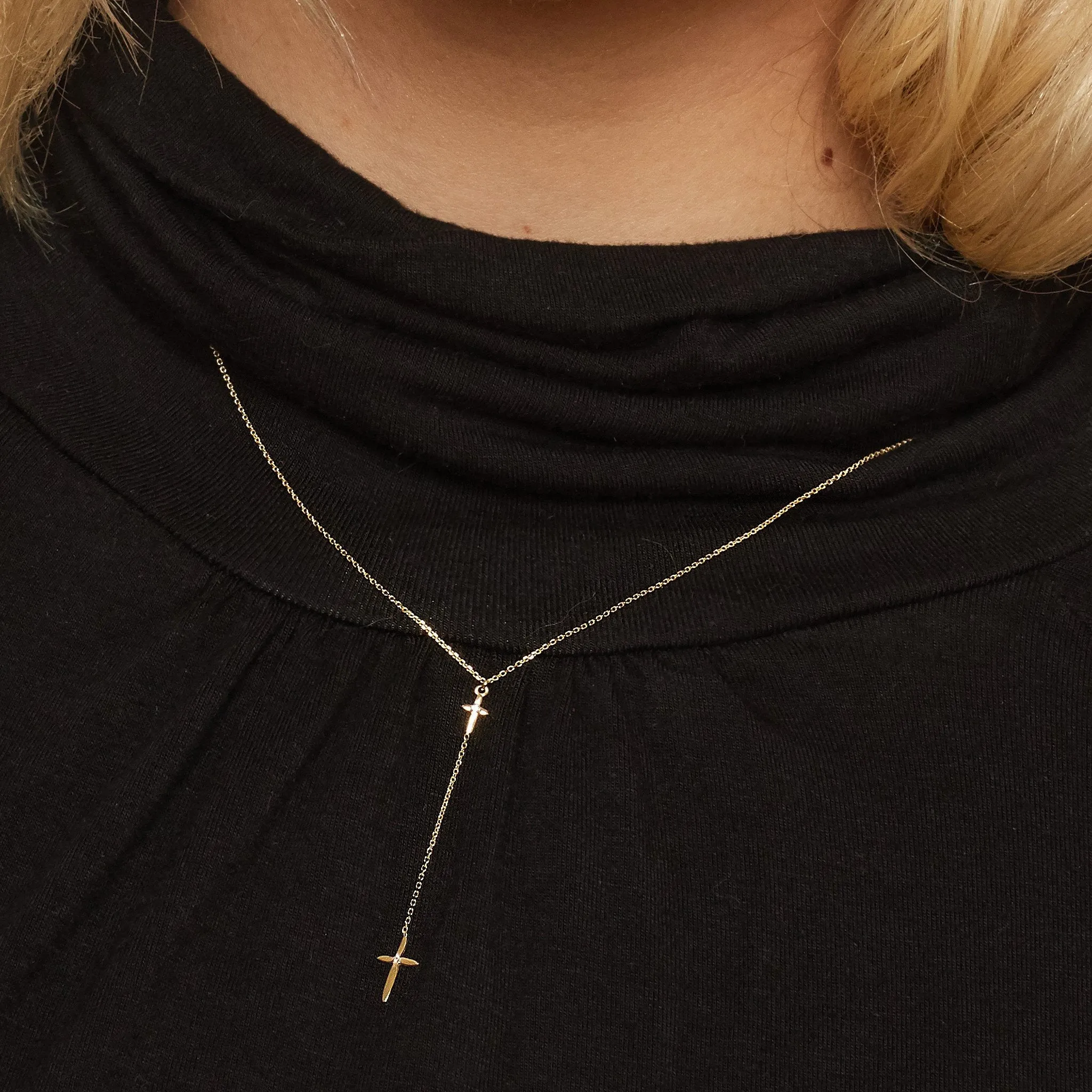 Cross My Heart Drop Necklace