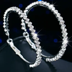 Crystal Round Hoop Earrings