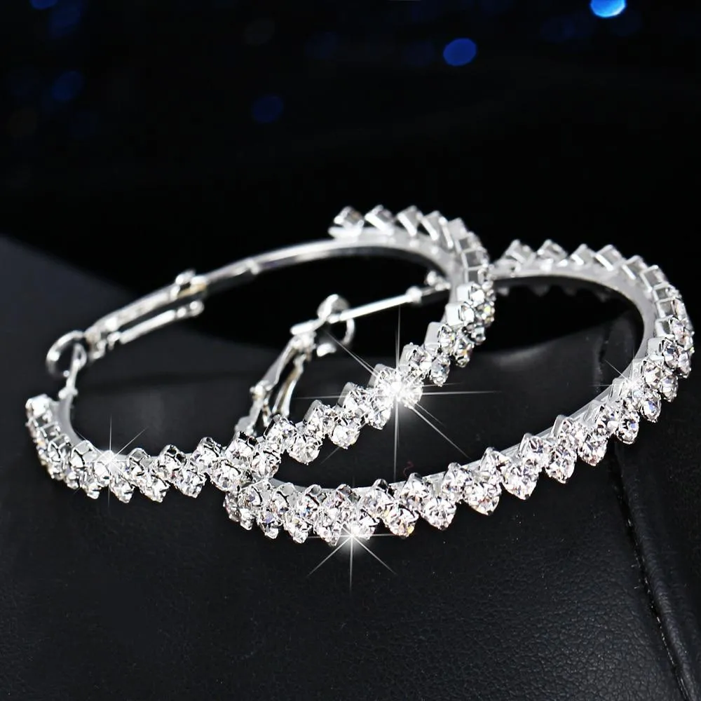 Crystal Round Hoop Earrings