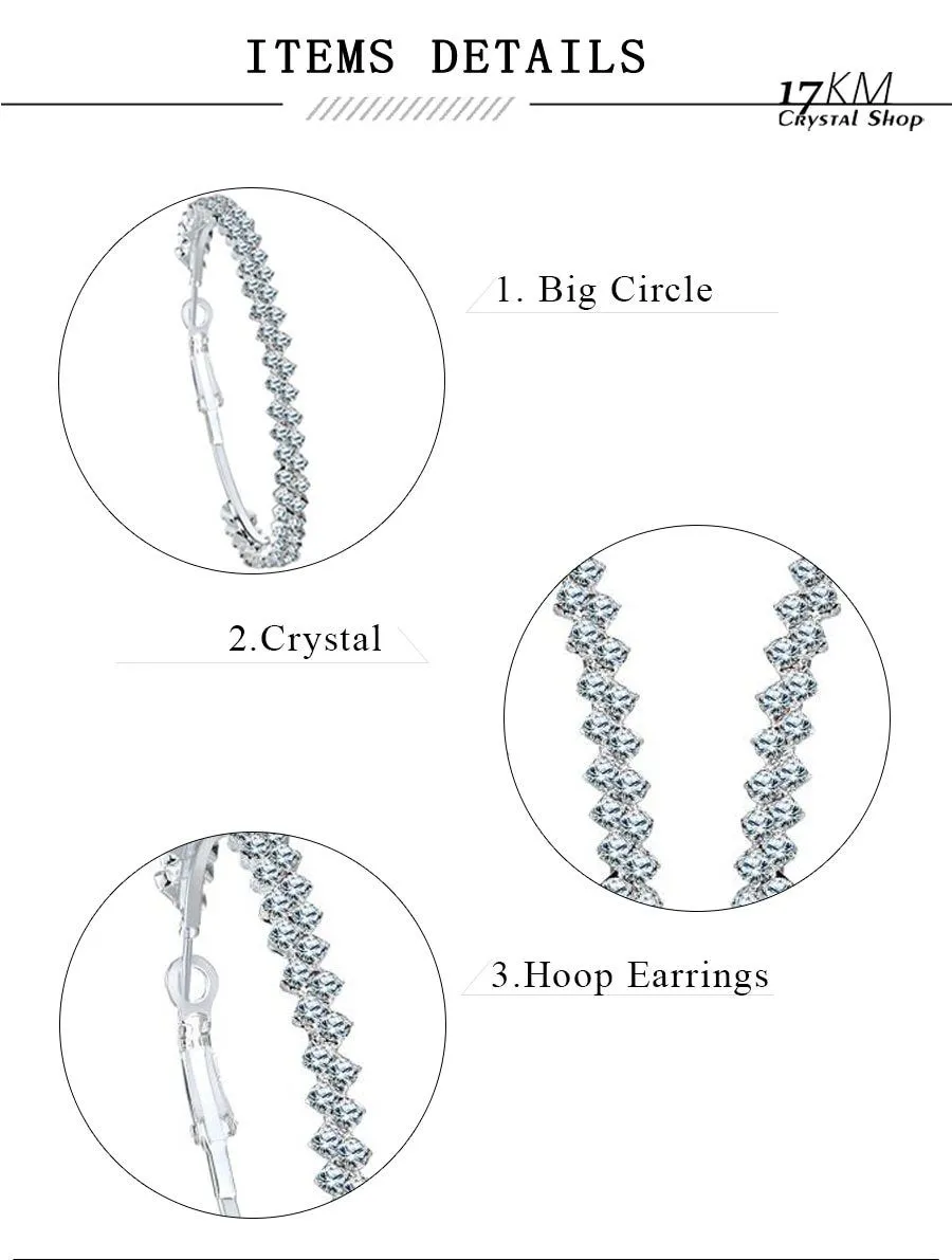 Crystal Round Hoop Earrings