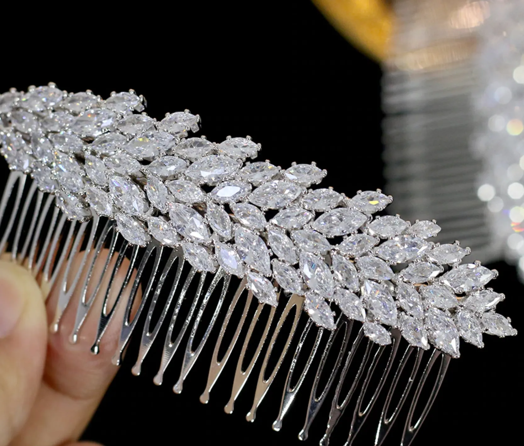 Cubic Zirconia Bridal Comb Wedding Day Hair Accessory