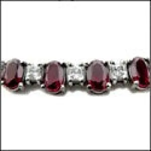 Cubic Zirconia Cz 34 TCW Ruby Oval Ct Round Diamond Necklace