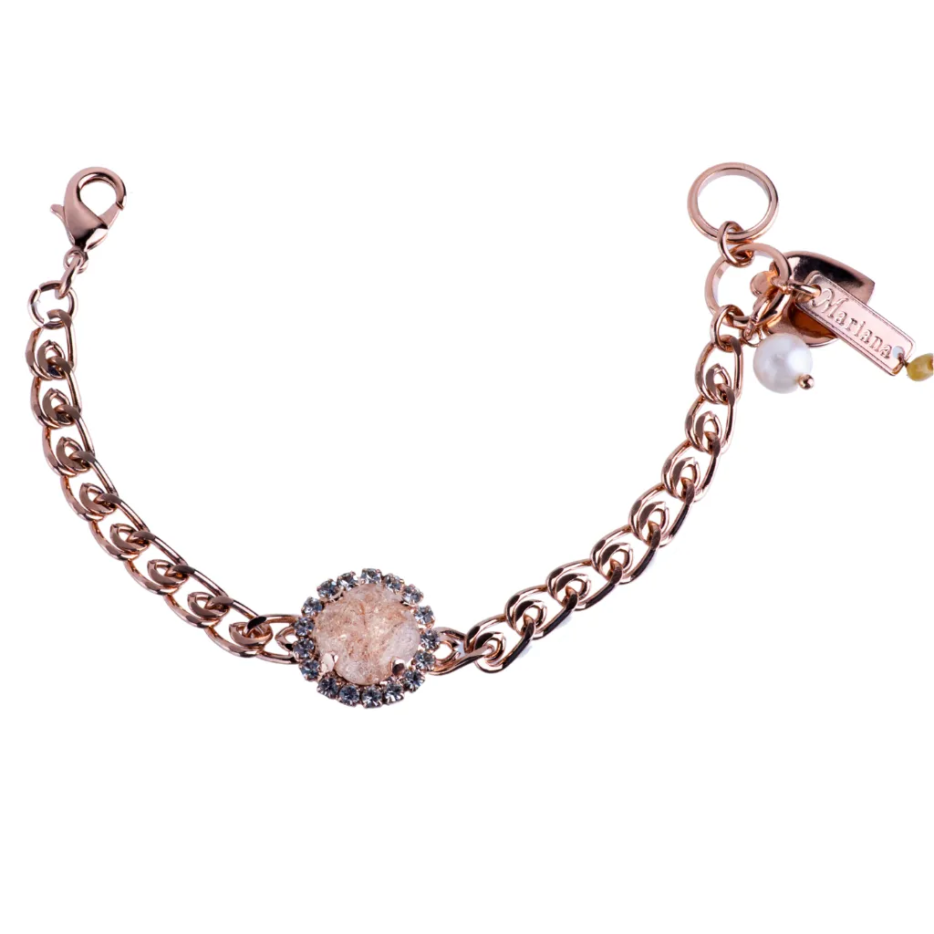 Cushion Cut Halo Chain Bracelet in "Desert Rose" *Custom*