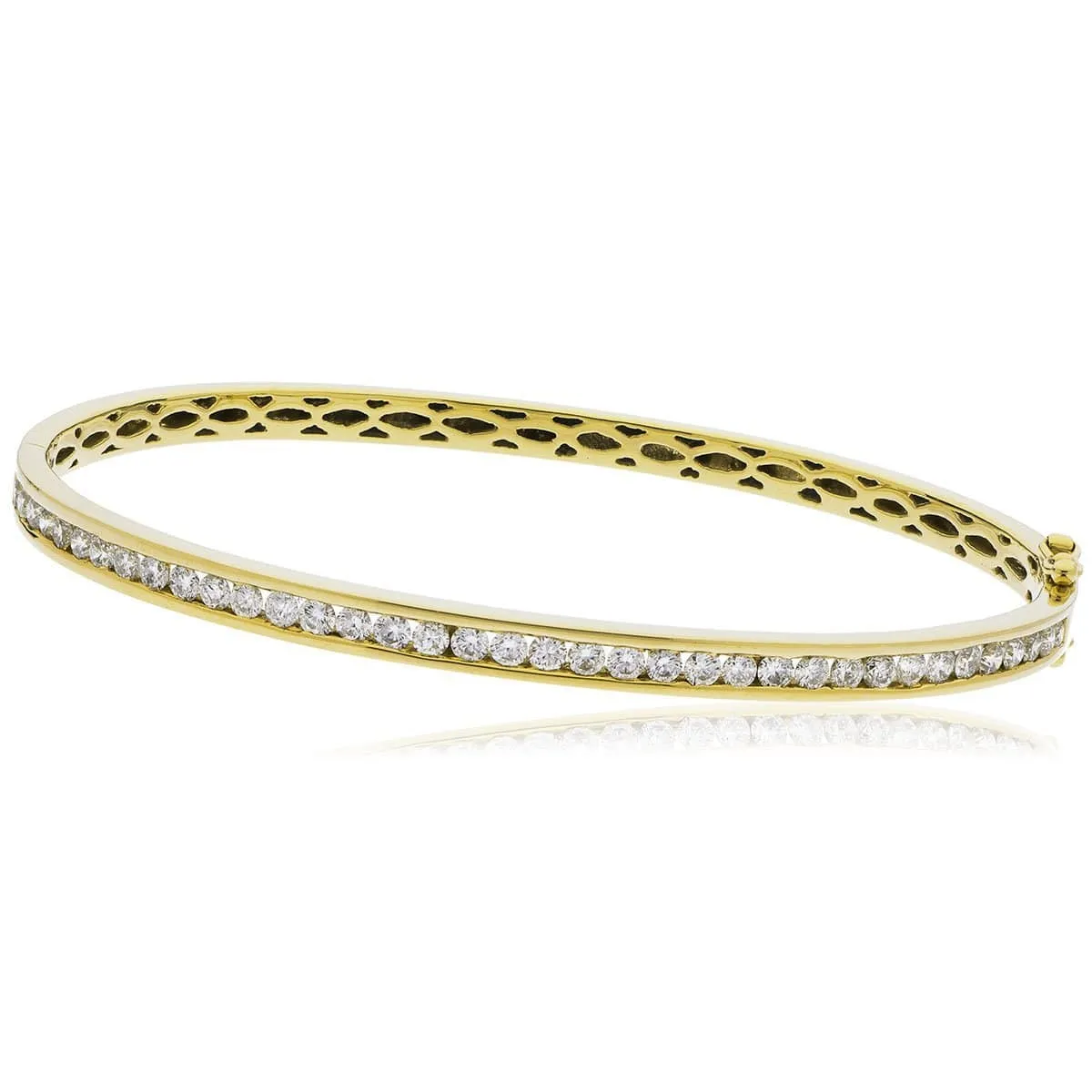 DIAMOND CHANNEL HALF SETTING IN 18K YELLOW GOLD