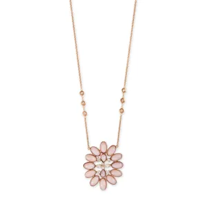 DIAMOND   PINK OPAL BLOSSOM NECKLACE