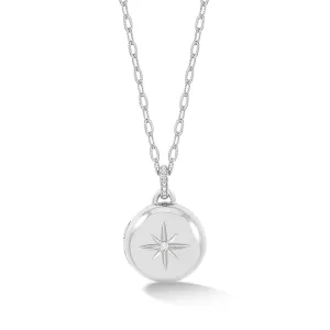 Diamond Starburst Round Locket