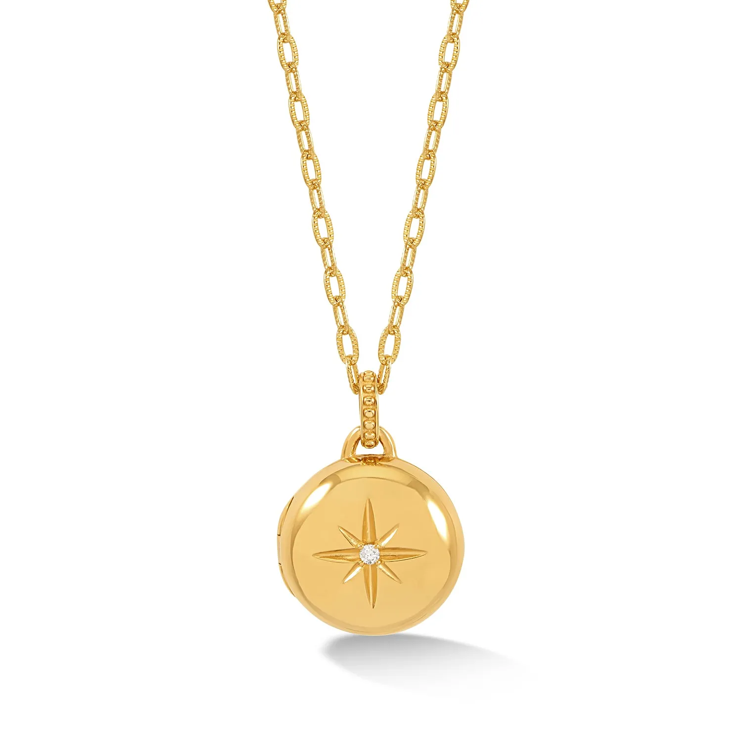 Diamond Starburst Round Locket