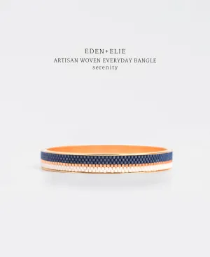 EDEN   ELIE Everyday Gold Narrow Bangle - serenity blue