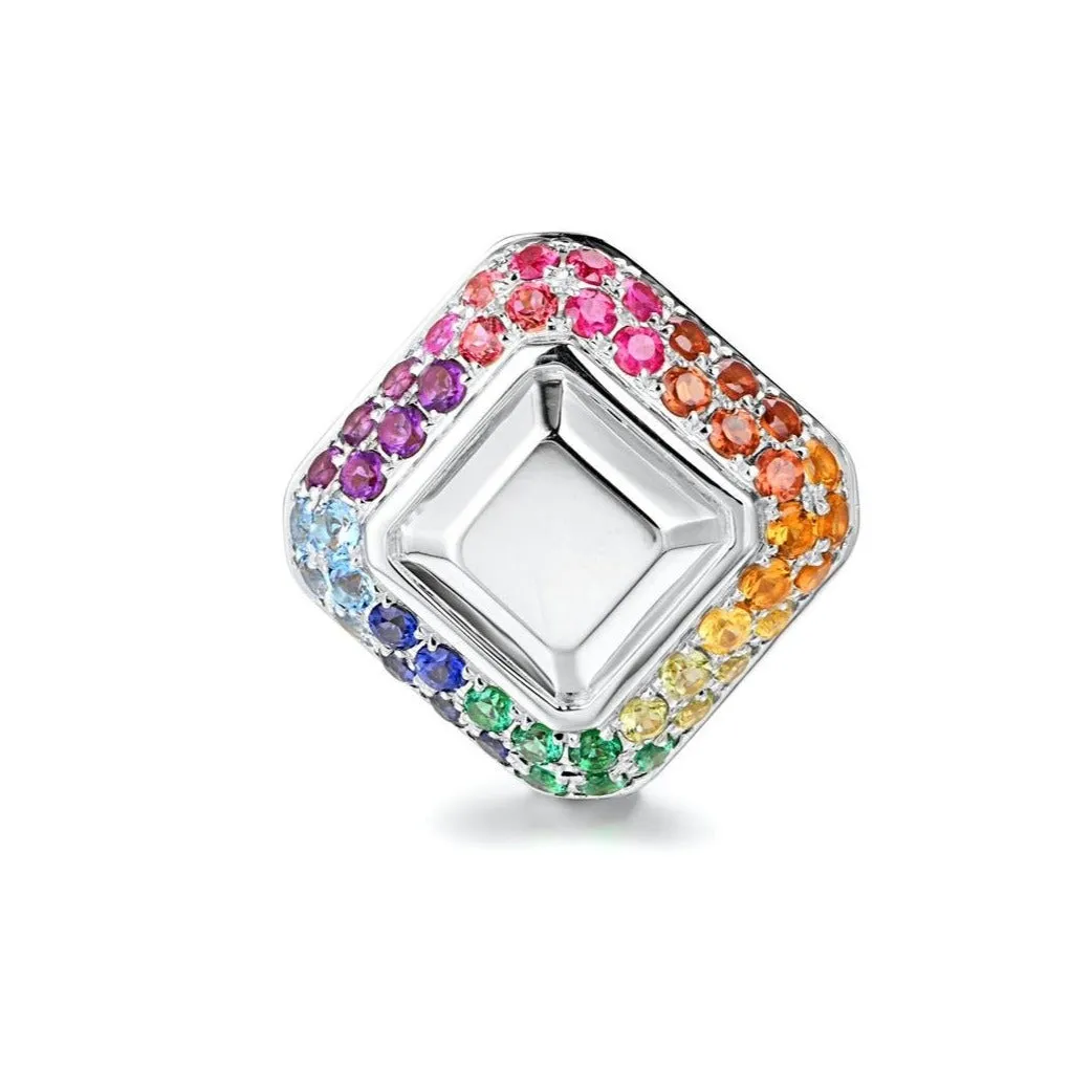 Emerald Cut Goldstone™ Multicolor Cocktail Ring