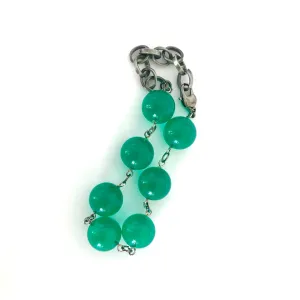 Emerald Green Transparent Lucite Bubble Stations Bracelet