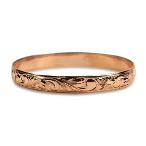 Estate 14K Rose Gold Hawaiian Bangle Bracelet