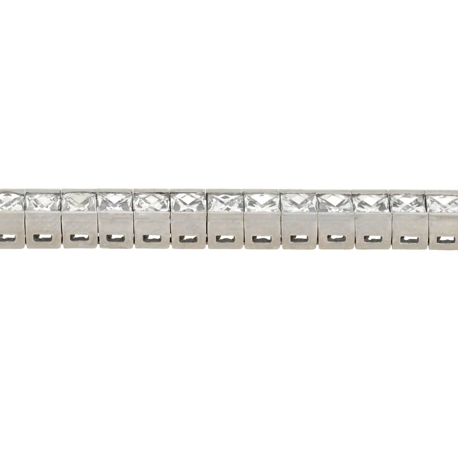 Estate Platinum French Cut Diamond Line Bracelet 11.60ctw