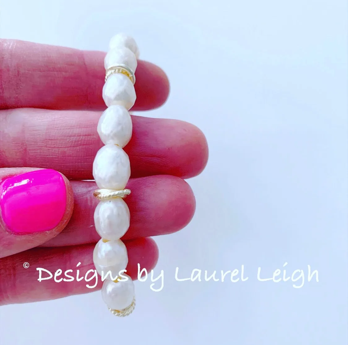 Faceted Freshwater Pearl Bracelet