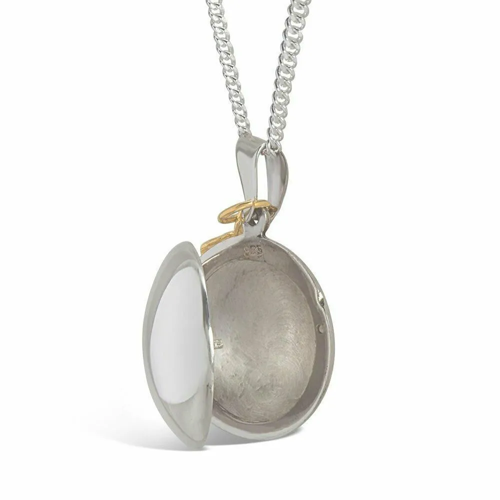 Feather Locket | White Gold