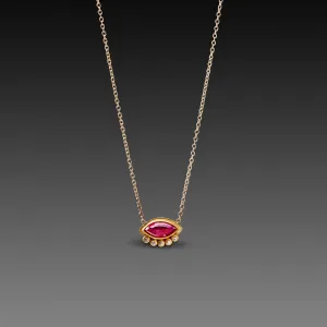 Floating Ruby Necklace with Diamonds