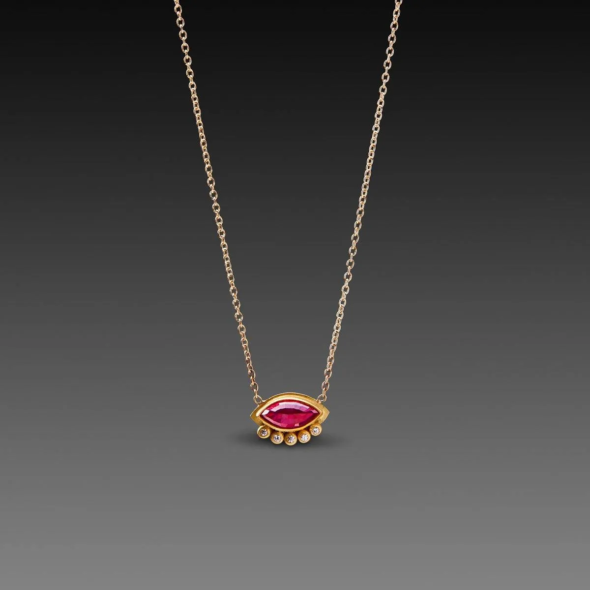 Floating Ruby Necklace with Diamonds