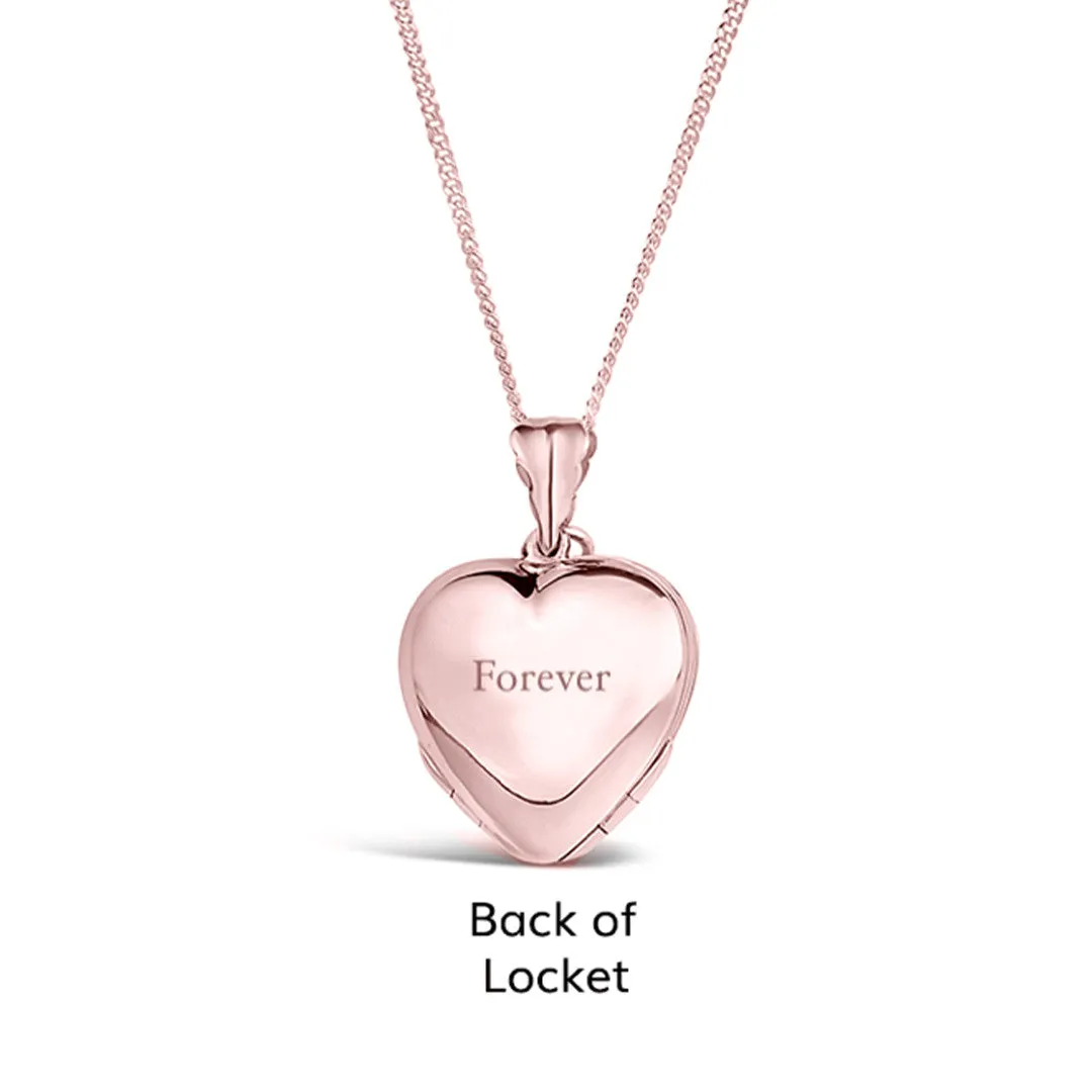 Four Photo Heart Charm Locket | Rose Gold