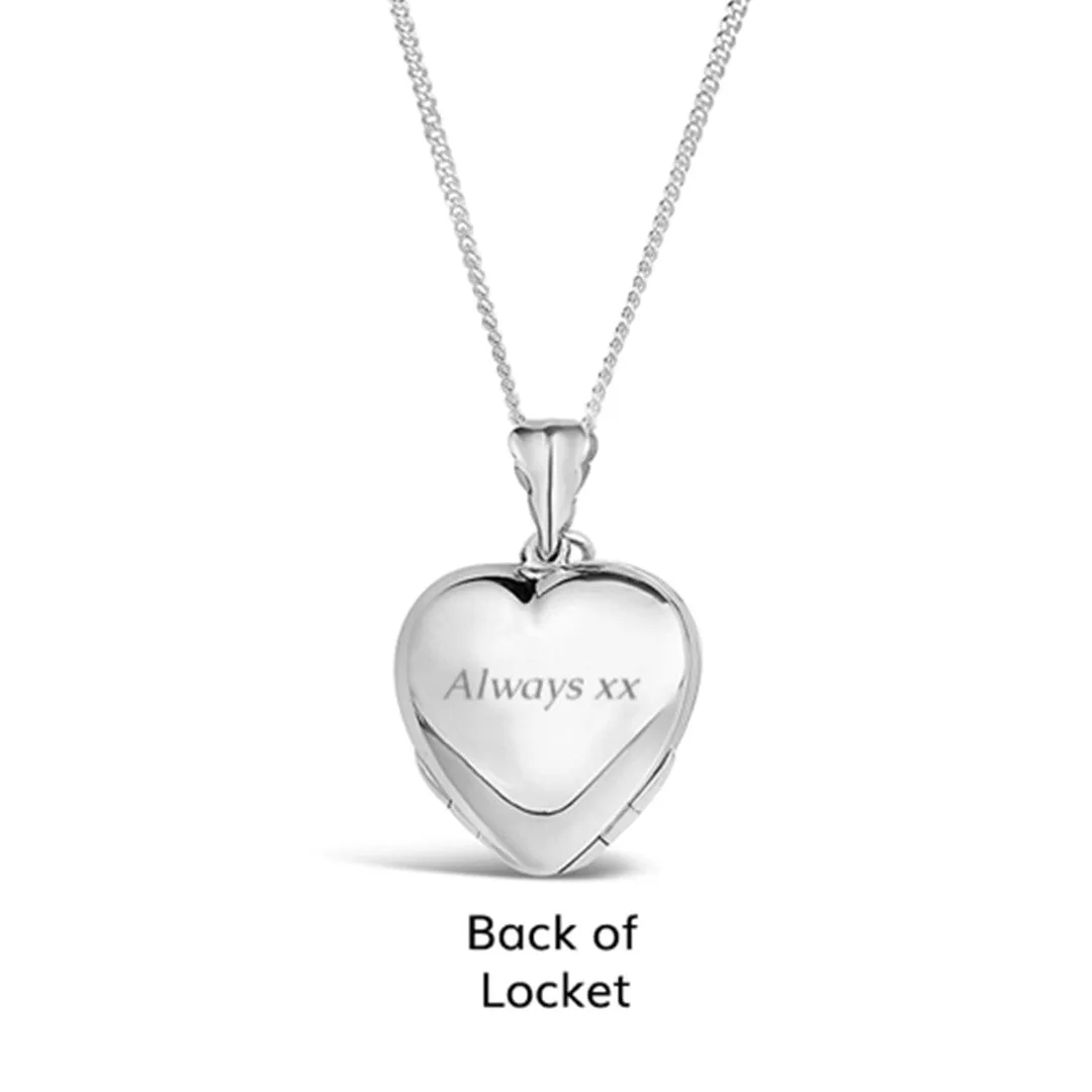 Four Photo Heart Charm Locket | Silver