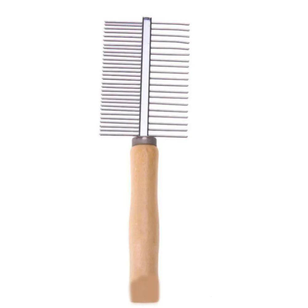 Furry Friend Pet Grooming Comb Wooden Handle for Dogs