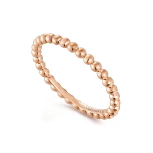 Gabriel & Co. Stackable 14K Rose Gold Bujukan Beaded Stackable Ring