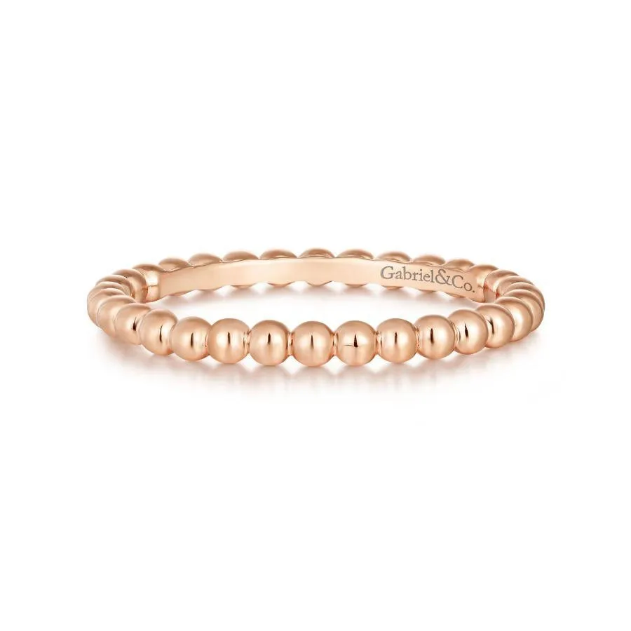 Gabriel & Co. Stackable 14K Rose Gold Bujukan Beaded Stackable Ring